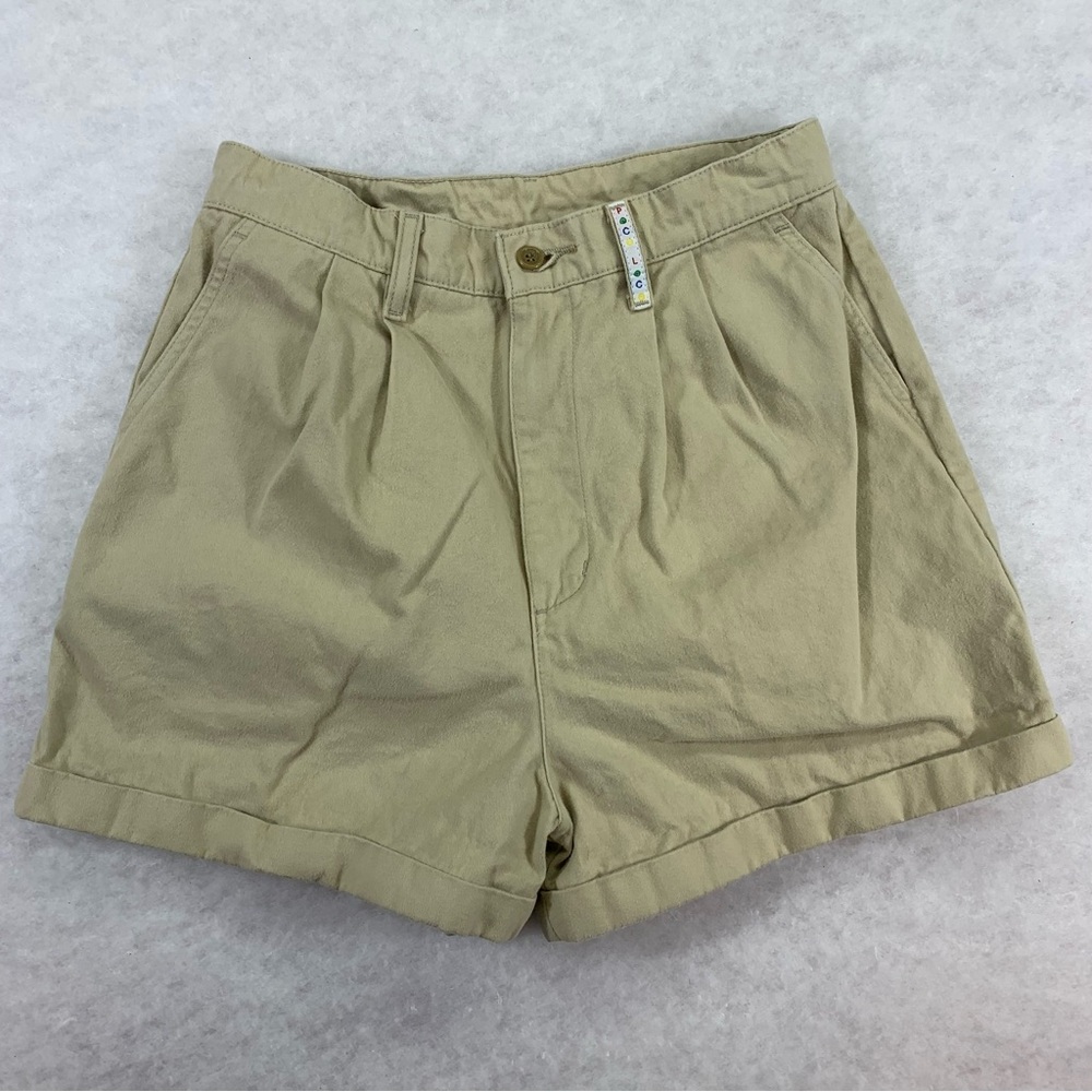 Vintage Y2K Poco Loco Pleated Khaki Shorts Size Medium-XL Please See Description